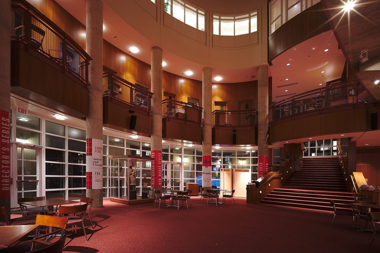 Interior of the Carnegie Mellon School of Drama building in Pittsburgh