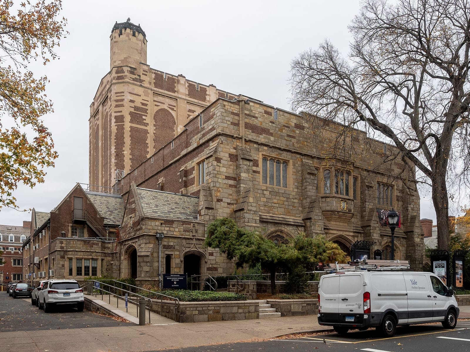 Gothic-style building of the David Geffen School of Drama at Yale University, New Haven